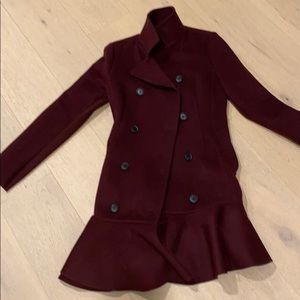 Burgundy Bcbgmaxazria double breasted pea coat